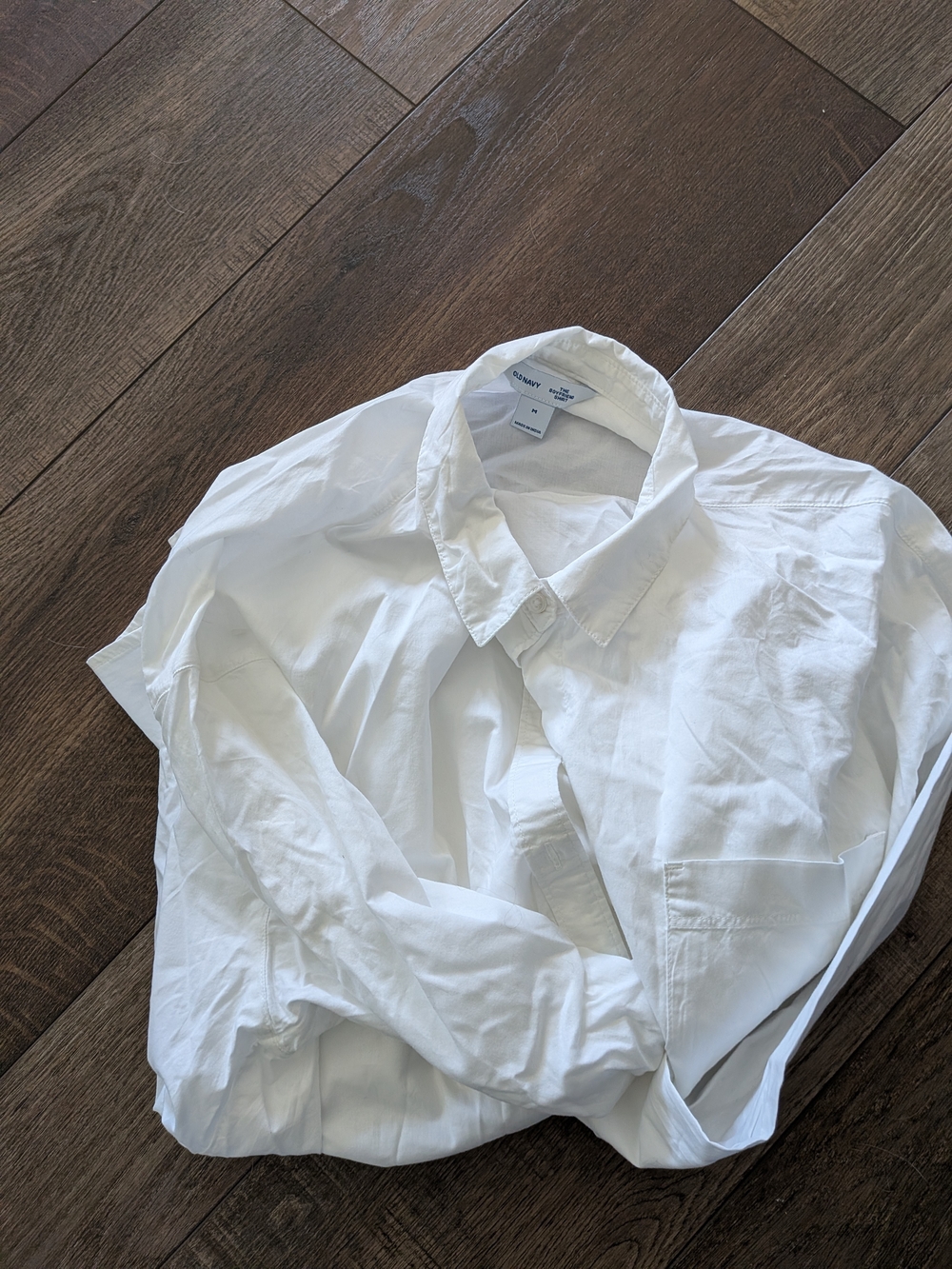 Old Navy The Everyday Shirt Women's White Classic Button-Down Long Sleeve M